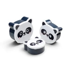 Conjunto de 3 Lancheiras Adoramals Panda – Aninhadas, Três Tamanhos, para Escola e Trabalho