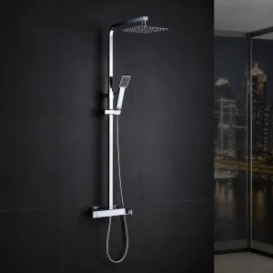 Rampa de duche extensível cromada c/ chuveiro de mão – FIYI